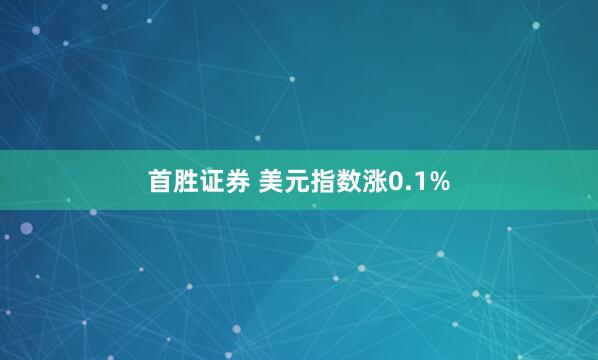 首胜证券 美元指数涨0.1%