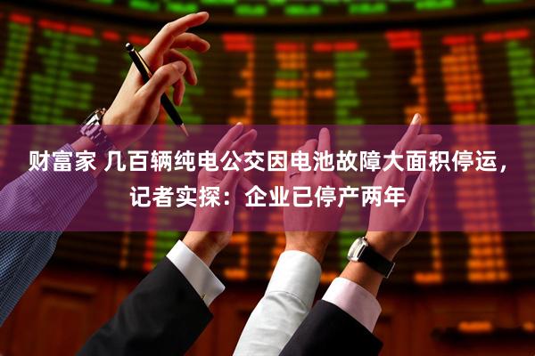 财富家 几百辆纯电公交因电池故障大面积停运，记者实探：企业已停产两年